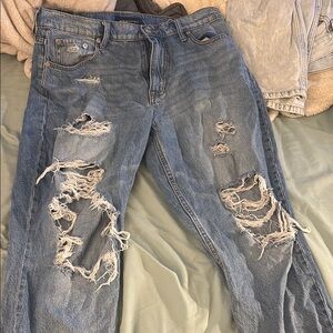 Aeropostale High Rise Distressed Blue Jeans